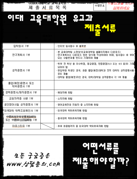 2016학년도 전기 이대 교육대학원 유아교육과 신입생 모집