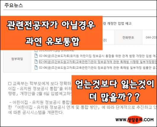 4년제 다른전공 졸업한 어린이집원장님의 유보통합에 대한 현실적인 고민