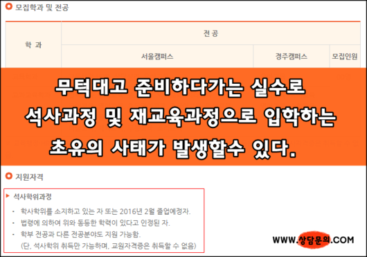 어린이집원장님이 교원양성과정 교육대학원을 입학하기 위한 정확한 방법은 무엇일까요??