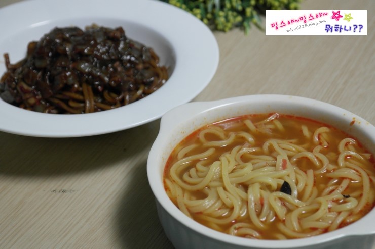 오뚜기면사랑으로 불맛짬뽕 볶음짜장 집밥식으로...