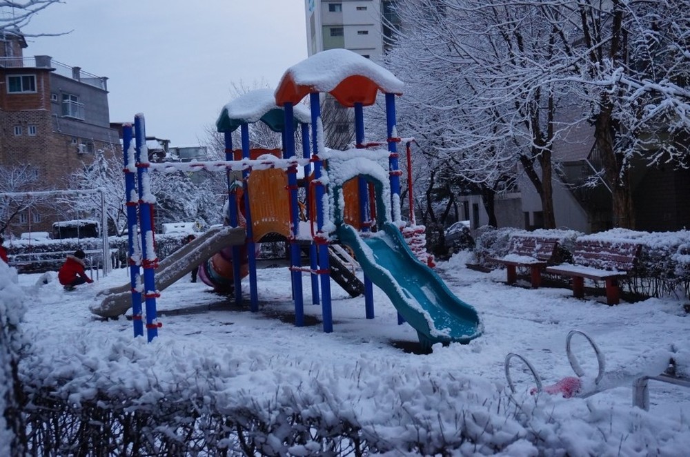 정월대보름날 눈이 내렸네요