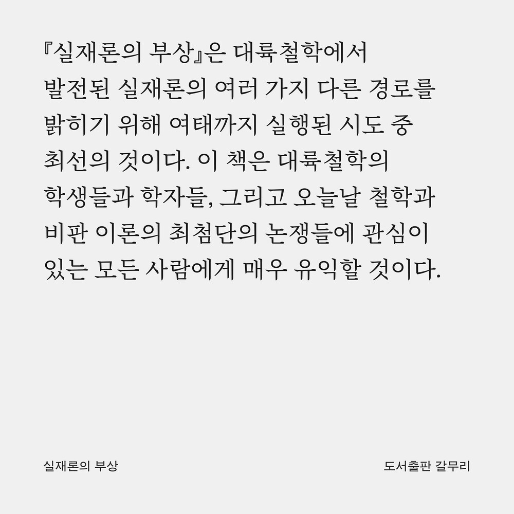 새 책! 『실재론의 부..